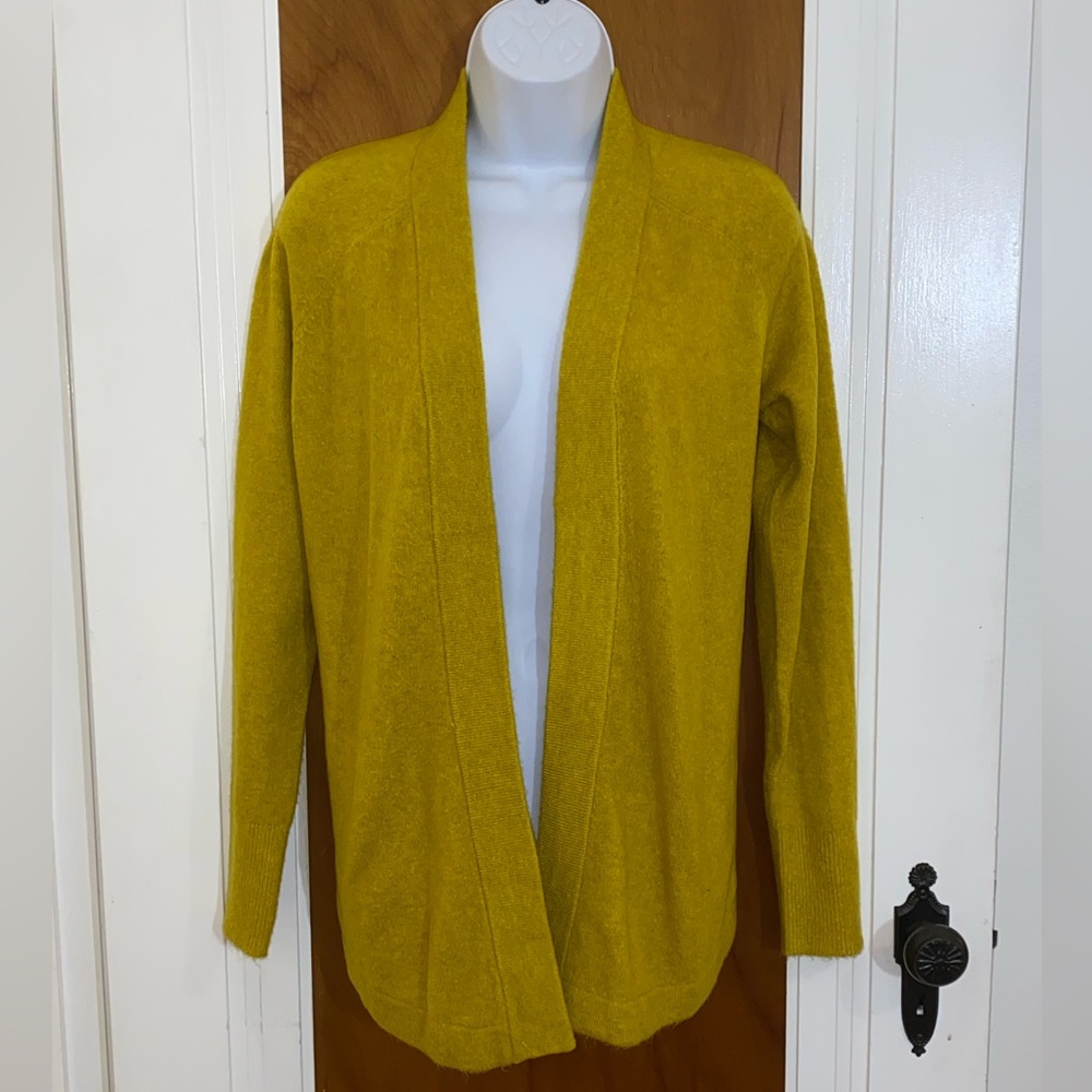 NWT Loft Open Cardigan Sweater Soft Green Yellow Sz Small Very Soft!